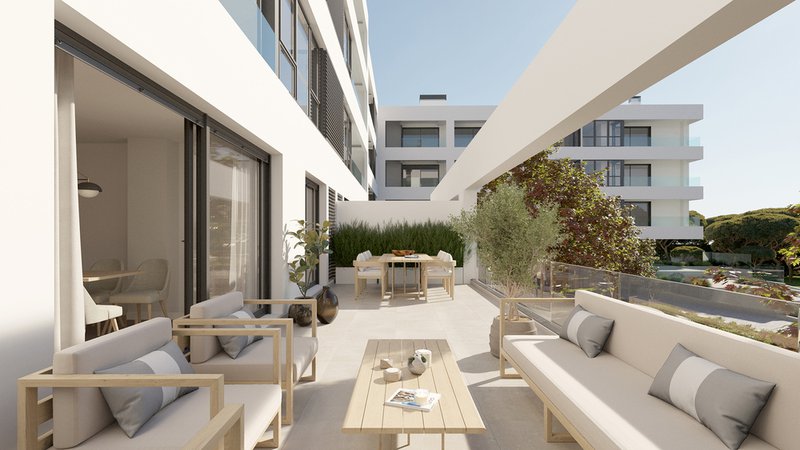 Así serán las terrazas de las viviendas de la promoción Veranda de AEDAS Homes en Las Rozas, Madrid. (1)