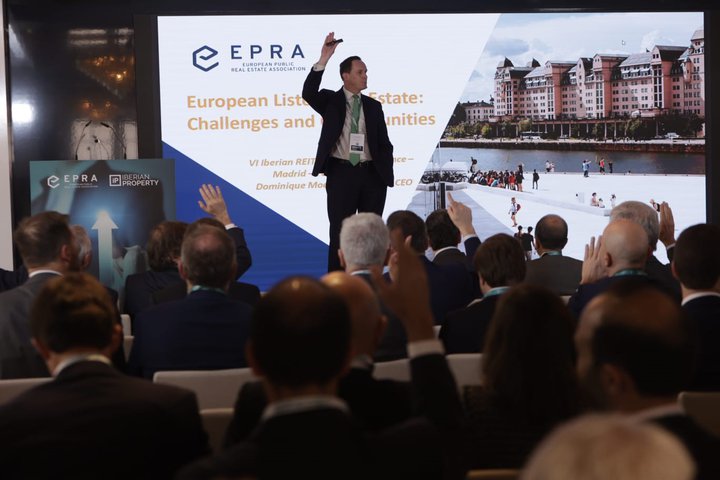 Dominique Moerenhout, CEO de EPRA, abrió el debate sobre los retos del mercado inmobiliario cotizado en la VI Iberian Reit & Listed Conference.
