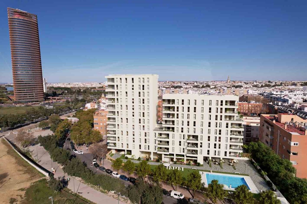 Habitat Inmobiliaria culmina la estructura de una promoción en Sevilla