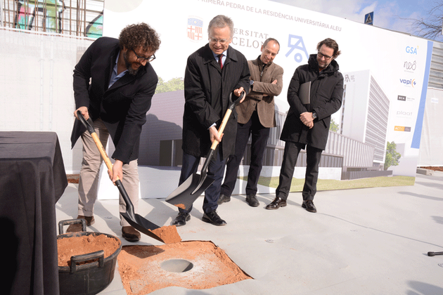 La UB, Nexo Residencias y GSA España colocan la primera piedra de la residencia universitaria con mayor capacidad de Barcelona