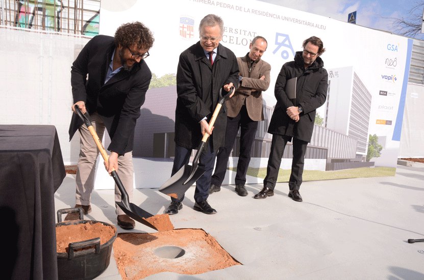 La UB, Nexo Residencias y GSA España colocan la primera piedra de la residencia universitaria con mayor capacidad de Barcelona