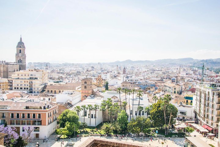 Vista aérea del casco antiguo de Málaga capital