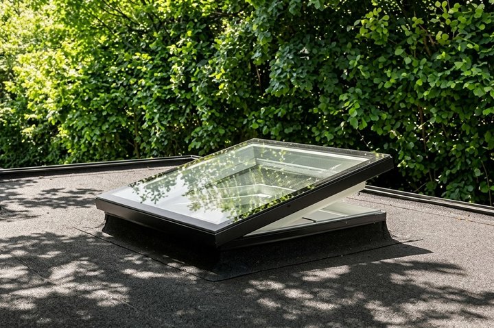 Cubierta Plana VELUX abierta.