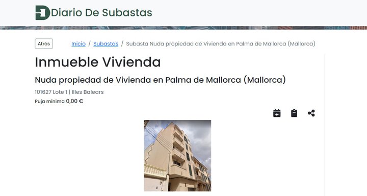 pantallazo de la web de diariodesubastas.com