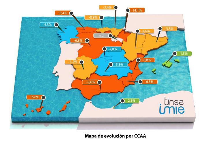 INFORME DE TINSA: Siete provincias y ocho capitales todavía registraron caídas del precio de la vivienda por encima del 10% en 2014